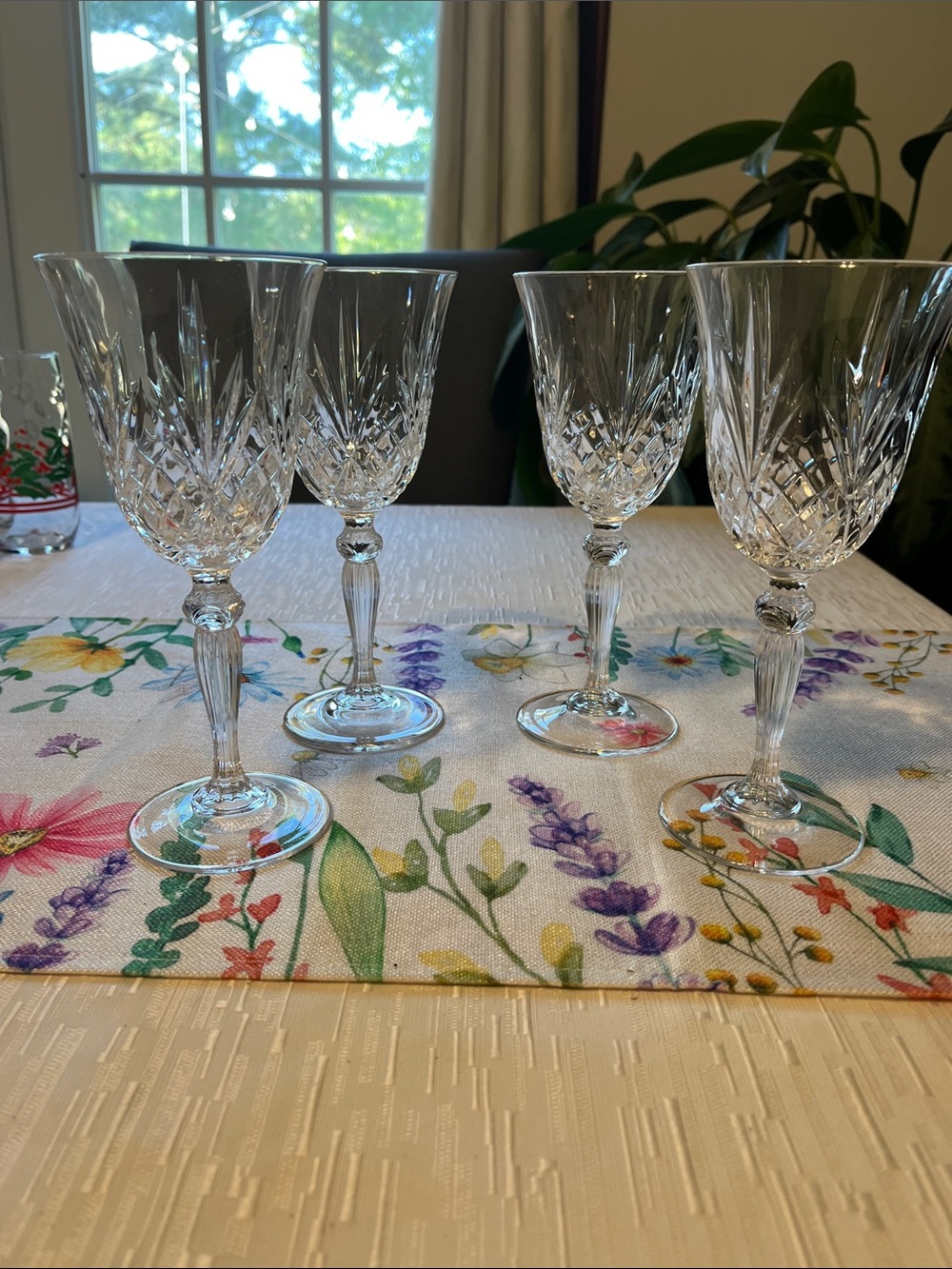 Waterford Clear Cut Crystal Wine Glasses - Set of 4